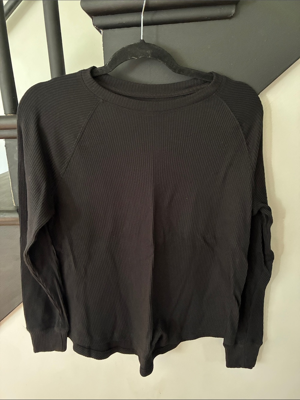 Soft ribbed long sleeve top
